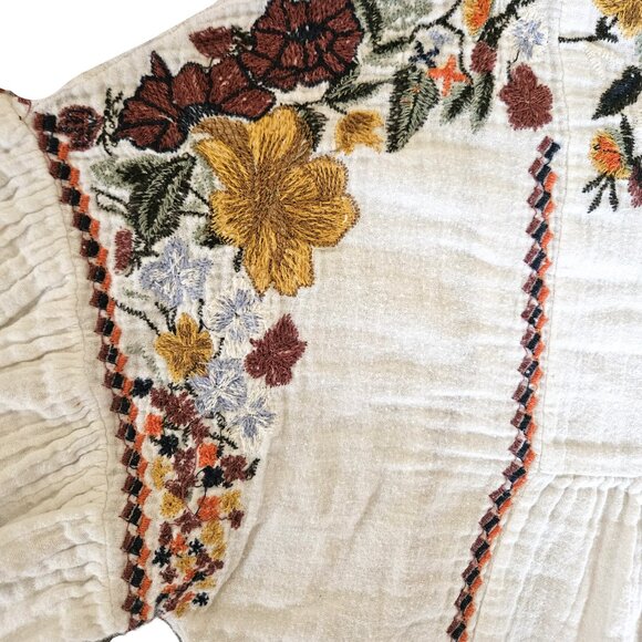 Zara Trafaluc Collection Embroidered Peasant Blouse - Picture 2 of 4